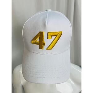 Authentic Limited Charlie Kirk White Hat Cap‎ Gold 47 Turning Point USA